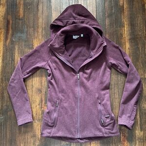 Athleta full zip fleece jacket scuba XS purple